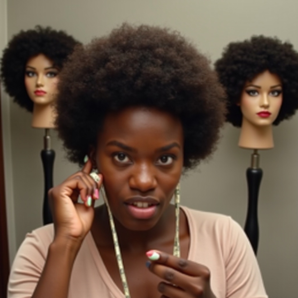 küçük kafalar için afro-amerikan peruk