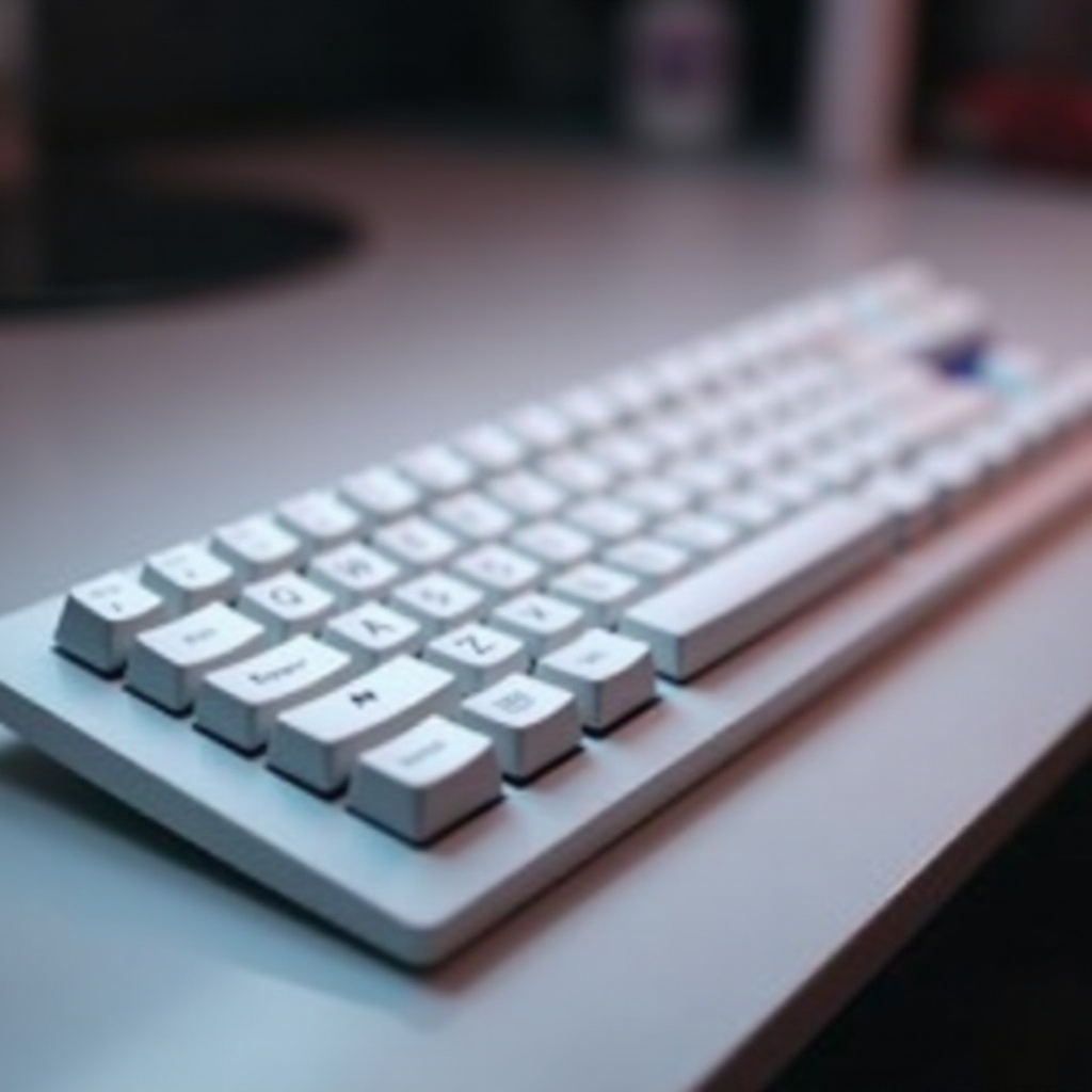 คีย์บอร์ดกลไกสีขาวพร้อมปุ่มตัวเลข